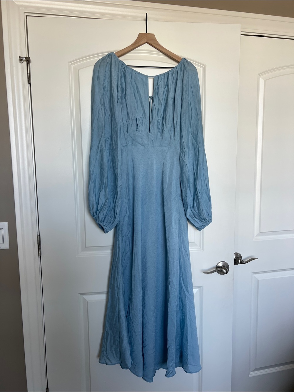 Long sleeve blue maxi dress